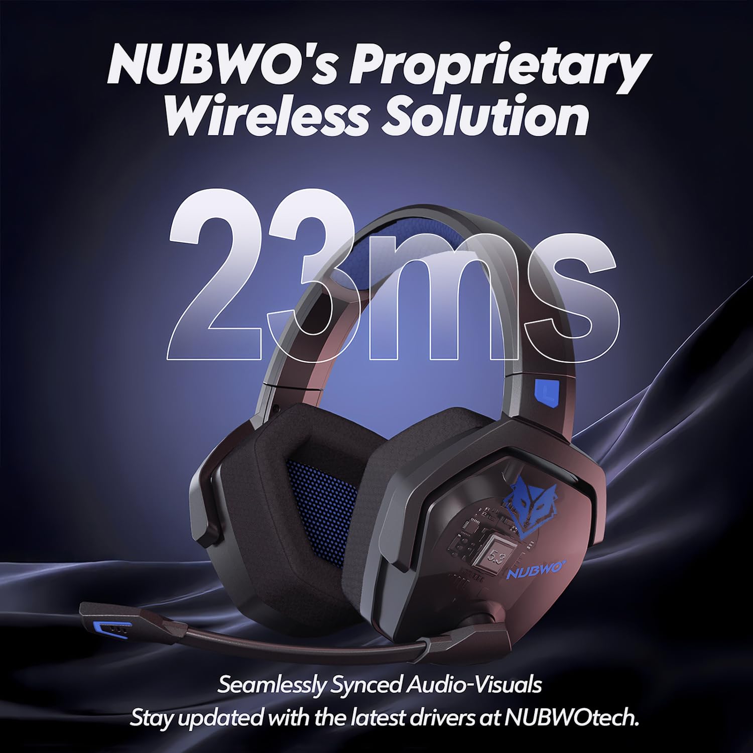 NUBWO G06 Pro Wireless Gaming Headset with Charging Station for Headset & PS5 Controller, 17ms Low Latency, 120H Battery Life, Dynamic 50mm Drivers-White (Only Compatible with PS5)
