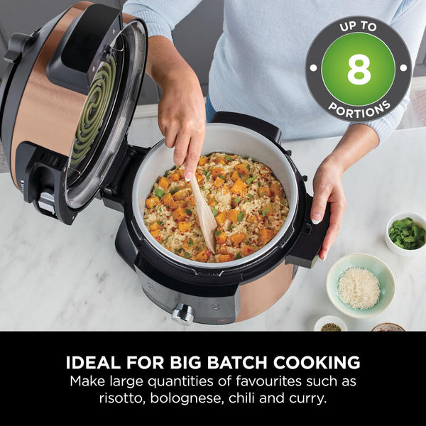 Ninja Foodi MAX 14-in-1 SmartLid Multi Cooker, 7.5L Electric Pressure Cooker & Air Fryer, Combi-Steam, Slow Cook, Bake, Grill, Copper/Black Amazon Exclusive OL650UKCP