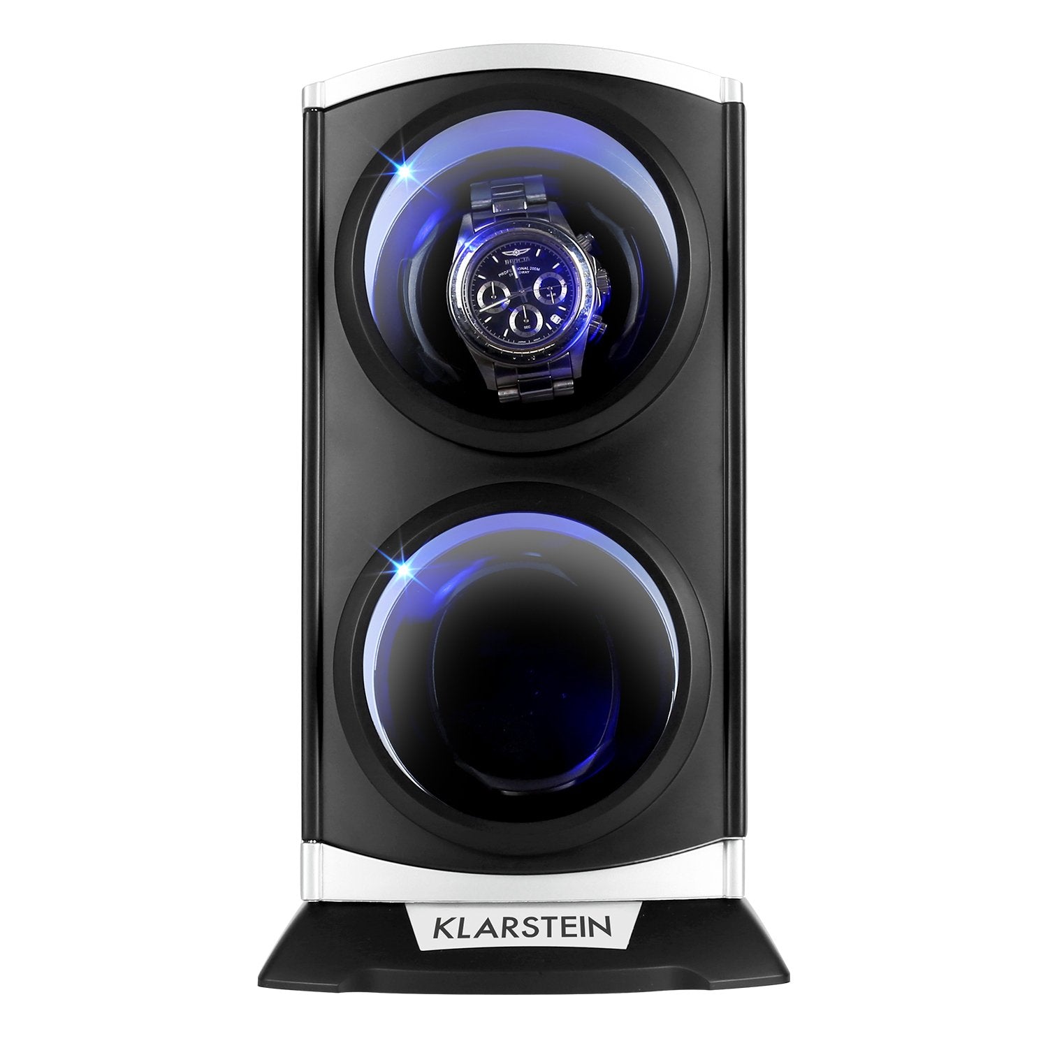 KLARSTEIN St. Gallen Premium - Automatic Watch Winder, Rotator, Holder, Case for 2 Watches, 4 Speeds, Right-Left Running