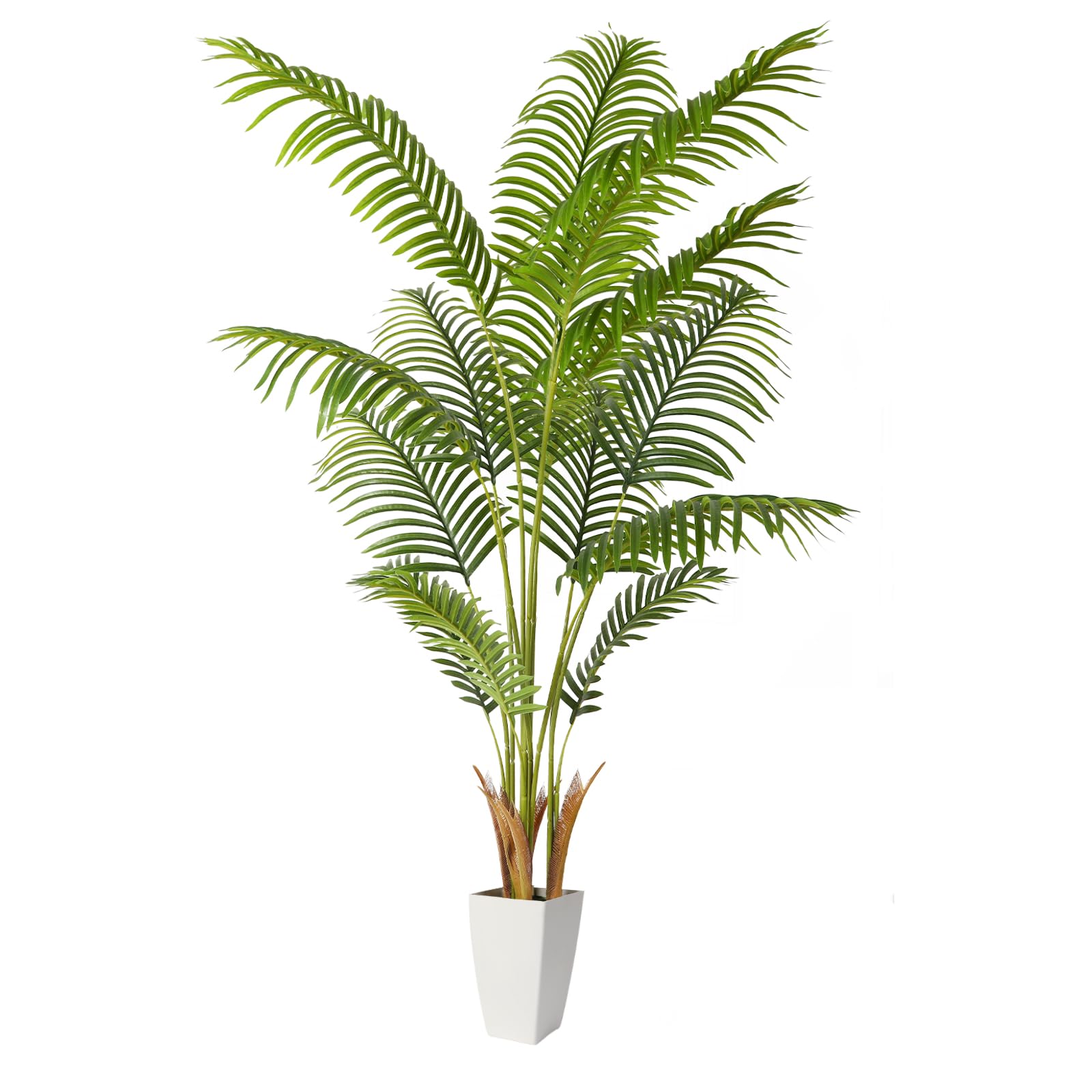 Alupssuc 5ft Tall Faux Palm Tree with 12 Detachable Trunks, Large Indoor Tropical Artificial Dypsis Lutescens Tree, Real Touch Silk Areca Palm Tree in