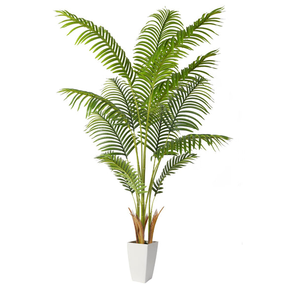 Alupssuc 5ft Tall Faux Palm Tree with 12 Detachable Trunks, Large Indoor Tropical Artificial Dypsis Lutescens Tree, Real Touch Silk Areca Palm Tree in