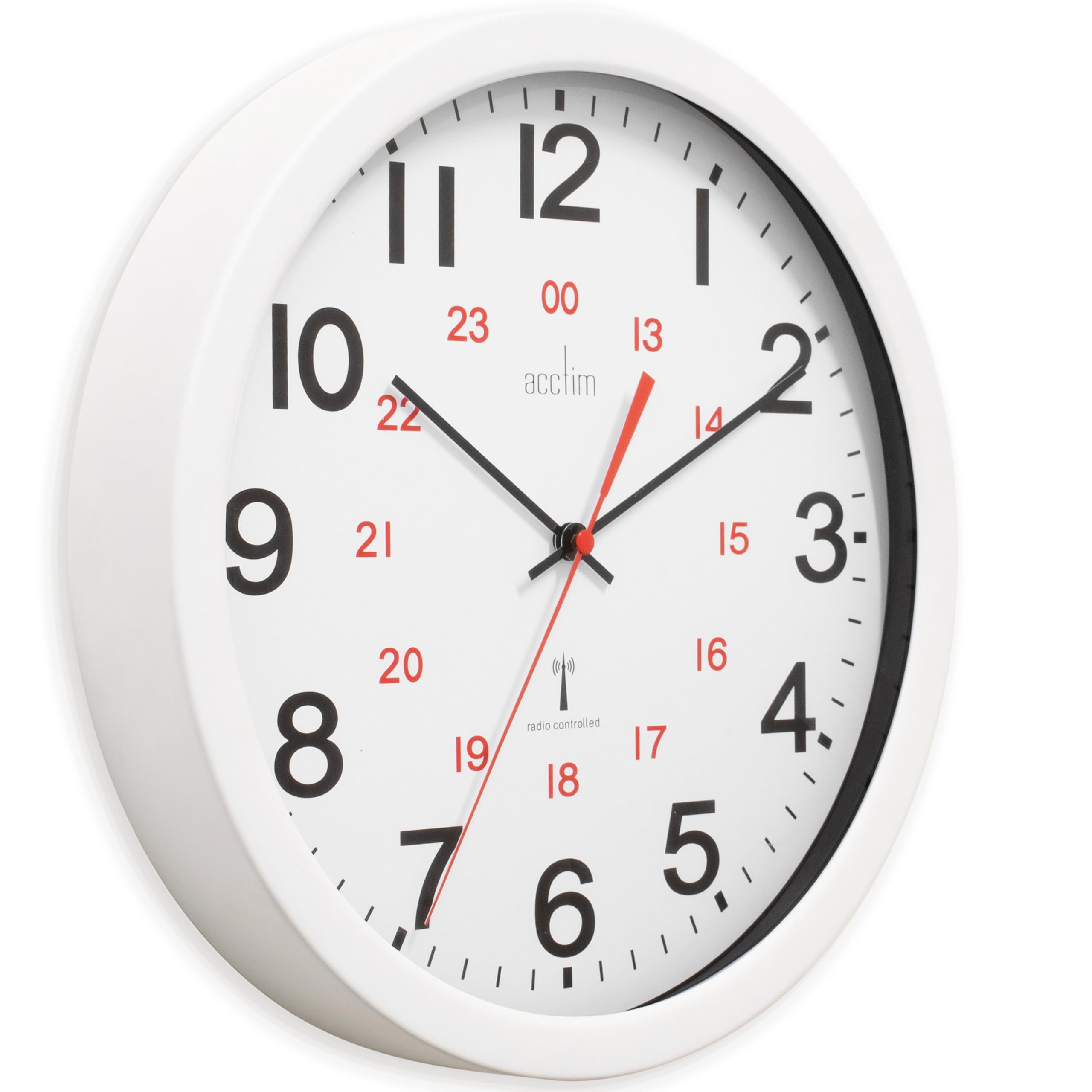 Acctim Wall Clock Radio Controlled 30cm White 74172, 30cm x 30 cm