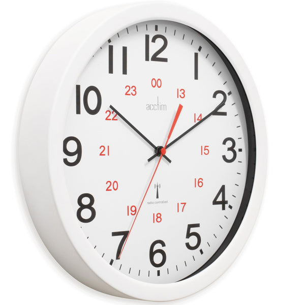 Acctim Wall Clock Radio Controlled 30cm White 74172, 30cm x 30 cm