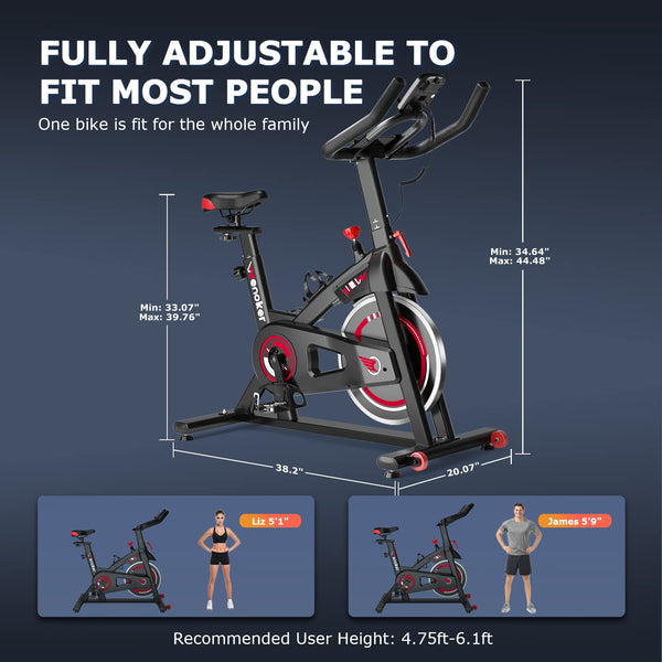 Wenoker Exercise Bike Indoor Cycling, Spin Bike Exercise Equipment for Home Gym Use with LCD Display & Tablet Holder Fitness Workout Cardio Training Machine