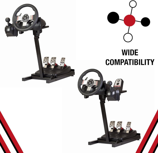 The Ultimate Steering Wheel Stand in Black - suitable for Logitech, Xbox, Madcatz and Thrustmaster