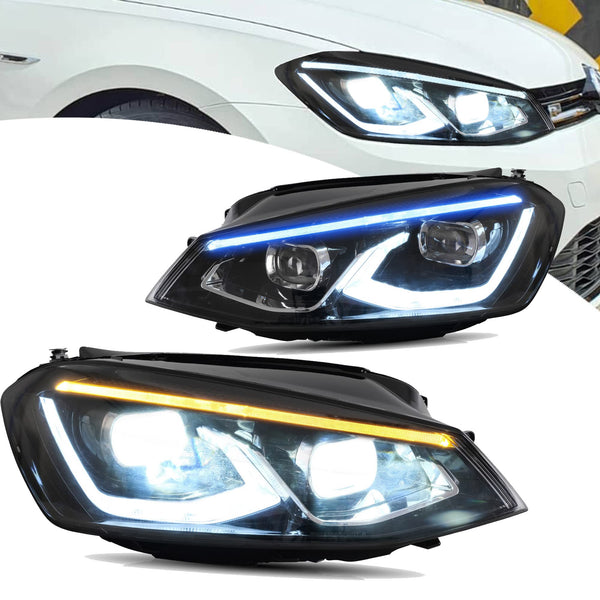 VLAND LED Rear Lights compatible with Golf MK7 Golf MK7.5 Hatchback 2012-2020 [Not fit MK7.5 GTI & R], w/Sequential indicator, Driver & Passenger Side - Red