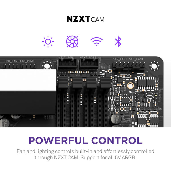 NZXT N7 Z790 Motherboard - N7-Z79XT-W1 - Intel Z790 chipset (Supports 12th, 13th, 14th Gen CPUs) - ATX Gaming Motherboard - Integrated I/O Shield - WiFi 6E connectivity - Bluetooth - White