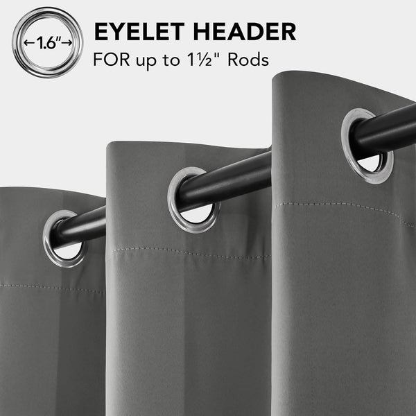 Deconovo Blackout Curtains Eyelet Super Soft Thermal Insulated Ring Top Blackout Curtains for Nursery 46 x 54 Drop Inch Dark Grey 2 Panels