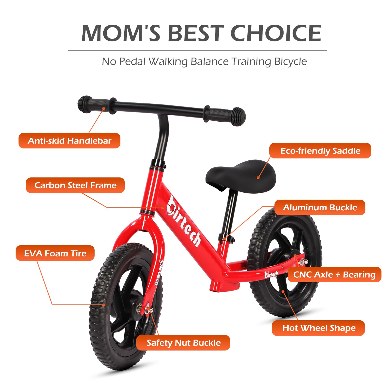 Balance Bike for Toddlers, Kids - 2, 3, 4 Year Olds, Bicycle Toys for 1 Year Old Boys Girls, No Pedal Training Bicycle Toddler Bike