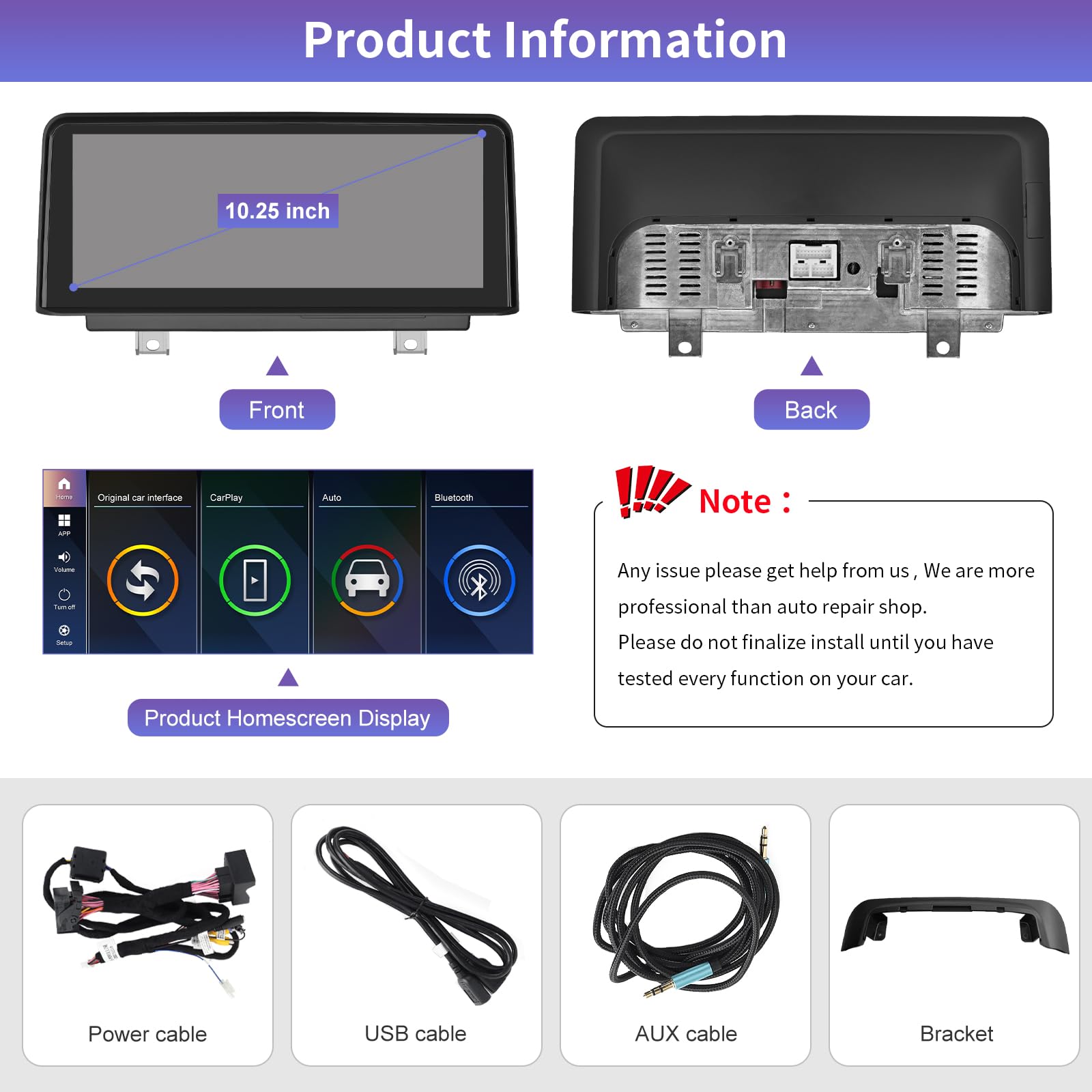 Road Top 12.3 Inch Ultra-Narrow Carplay Touchscreen for BMW 3 & 4 Series F30/F31/F32/F33/F34/F35/F36 2012-2015 Year, Car Stereo Multimedia Radio Receiver, Support Wireless Android Auto, Mirrorlink
