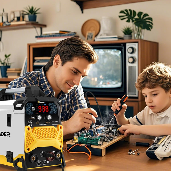 SSIMDER MIG Welder 240V Gasless MIG MMA 2 in 1 Welding Machine Flux Core Welder 220V 140Amp IGBT Inverter Welder MIG No Gas for Home DIY, Auto Repair, Metal Crafting,Best for Beginner