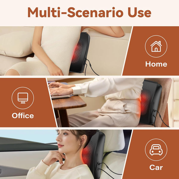 Back Massager, WERTYI Neck and Back Massager with Heat, Deep Tissue 3D Kneading Shiatsu Massage Pillow for Body, Shoulder, Foot and Leg, Christmas Gifts for Women and Men - Remote Control