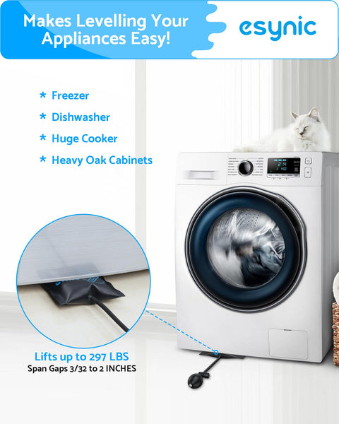 eSynic 3Pack Air Wedge Pump up Bag Inflatable Wedge Winbags Smooth TPU Air Bags for Lifting Door Air Wedge Door Lifter Pump Load-Bearing 297 Pounds/134KG with 4 Plastic Wedges-Blue