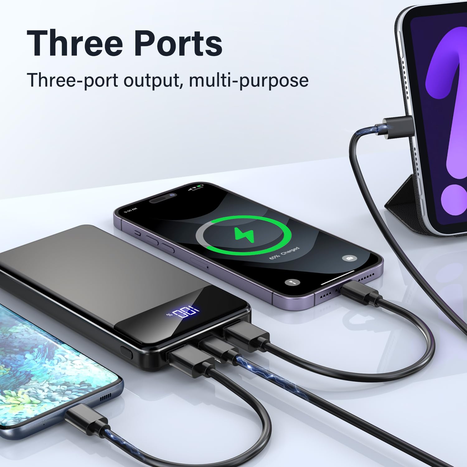 Power Bank Fast Charging 26800mAh, Portable Charger PD22.5W, PD3.0 QC4.0 USB-C/USB-A Output, Phone Battery Pack for iPhone 16 15 14 13 Plus Pro Max Mini, Glaxy