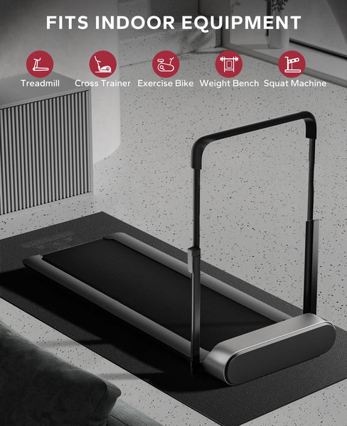 HAPBEAR Exercise Equipment Mat-84" x 36"x1/4" (213 x 92cm?6mm),Treadmill Mat, Exercise Bike Mat, Heavy-Duty Floor Protector, Non-slip, Noise Reduction