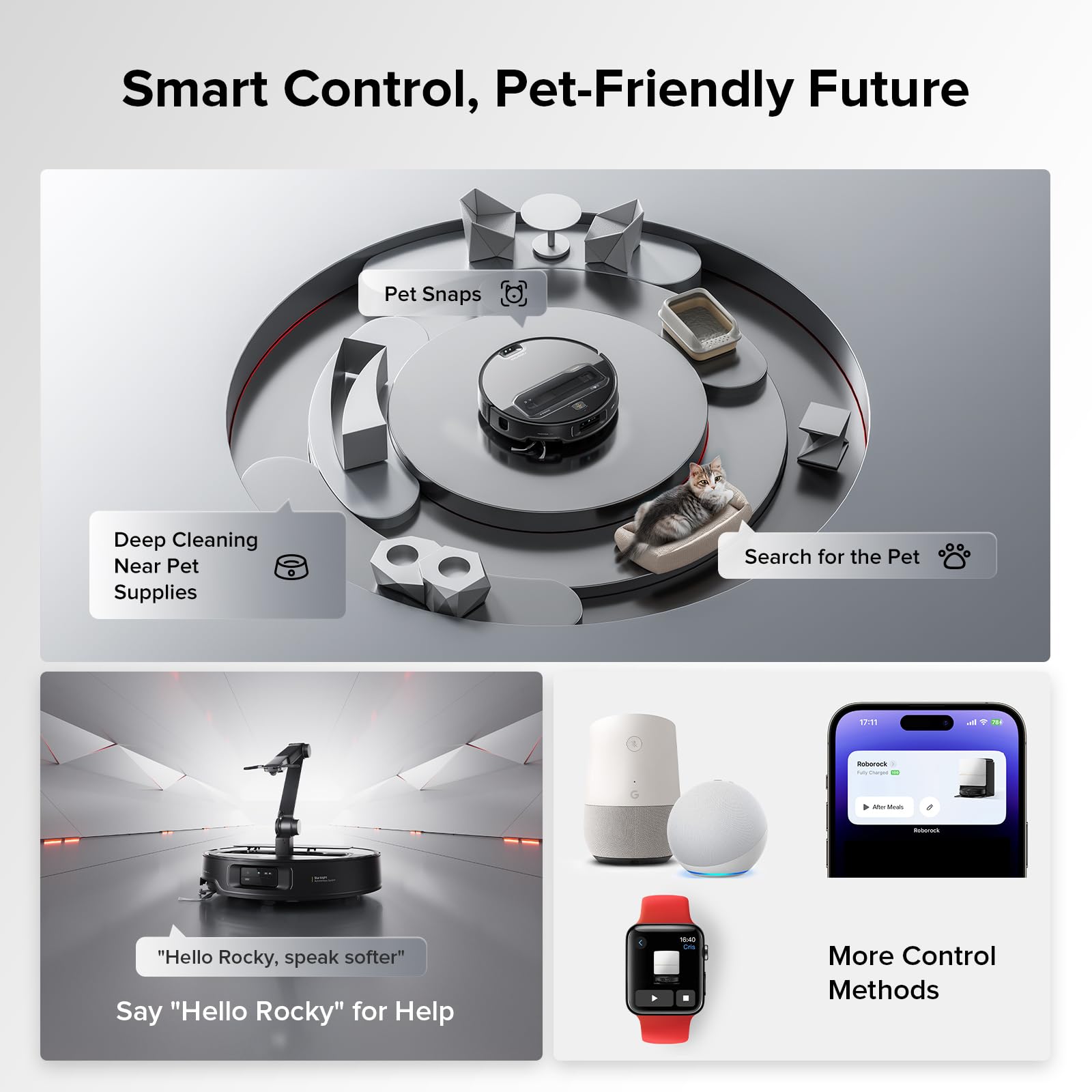 roborock Saros Z70 Robot Vacuum and Mop, OmniGrip Mechanical Arm, AI-Powered, 22,000Pa, 3.14'' Ultra Slim, FlexiArm Riser Technology, AdaptiLift Chassis, Obstacle Avoidance, Multifunctional Dock 4.0