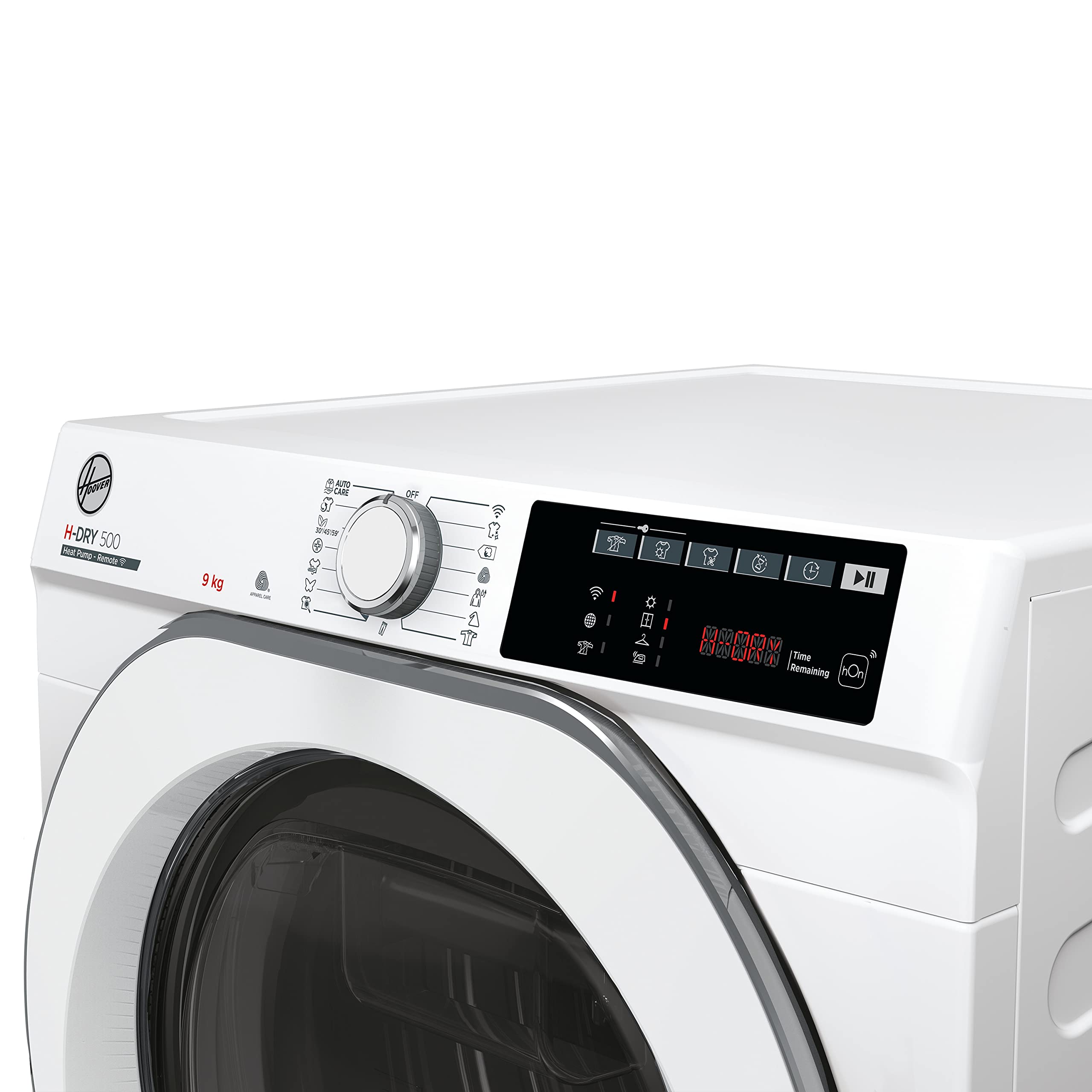 Hoover H-DRY 500 Heat Pump Tumble Dryer, 9 Kg, Class A++, Wi-Fi + Bluetooth, Four Drying Levels, Eco-Power Inverter Motor, Advanced Care, White, 59.6x60.4x85 cm - NDE H9A2TCE-80