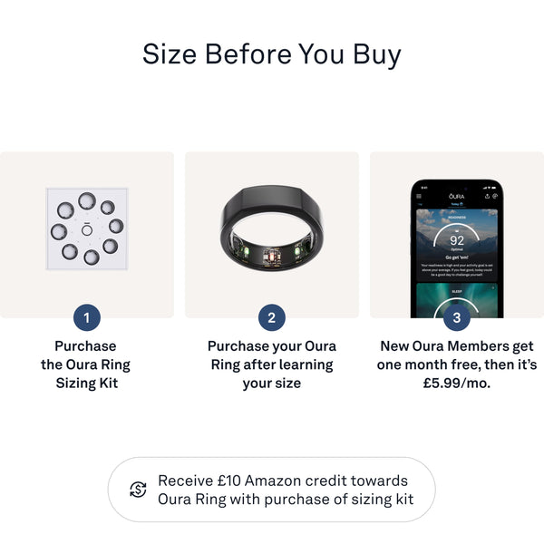 Oura Gen3 Horizon Smart Ring - Size 12, Brushed Titanium | Sleep, Heart Rate and Fitness Tracking Wearable - Up to 7 Day Battery Life - iOS/Android Compatible - Size First with Oura Sizing Kit