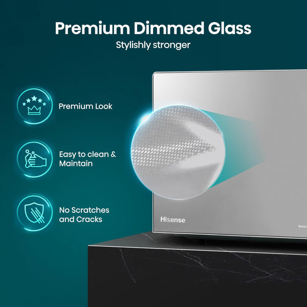 Hisense H23MOBSD1HUK 23 Litre 800W electronic Microwave with Auto Defrost, Digital Display, Smart Cook, Multi level cooking and Easy Clean- Black