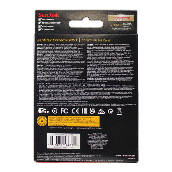 SanDisk 128GB Extreme PRO SDXC card, SD Card, V30 Memory Card, 4K UHD, up to 200 MB/s, SanDisk QuickFlow Technology, RescuePro Deluxe Data Recovery Software, UHS-I, Class 10, U3, V30