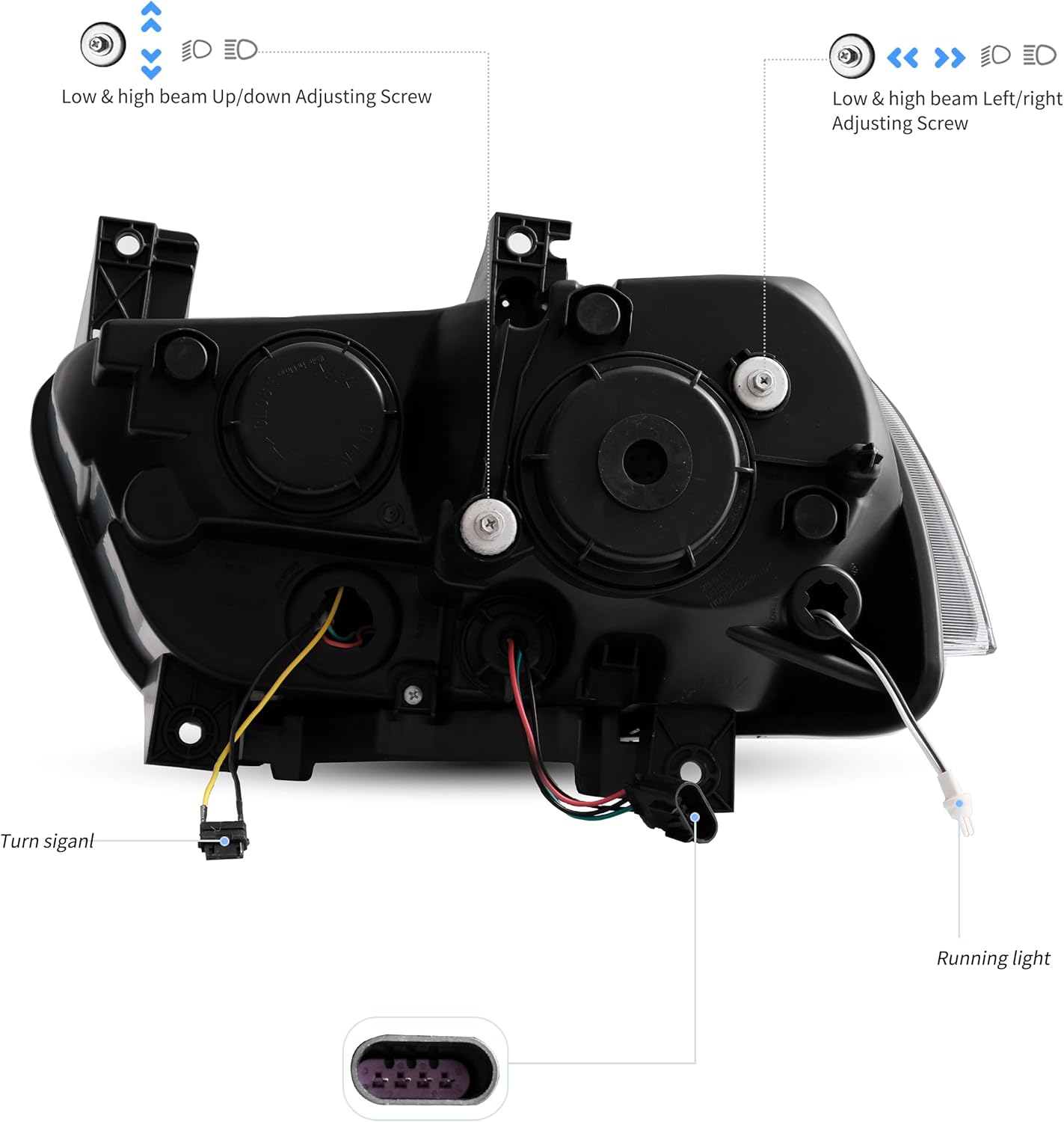 VLAND 2011-2014 Dodge Charger LED Headlights with Dual Beam Sequential Turn Signals (Not Fit Dodge Charger SE 2012)