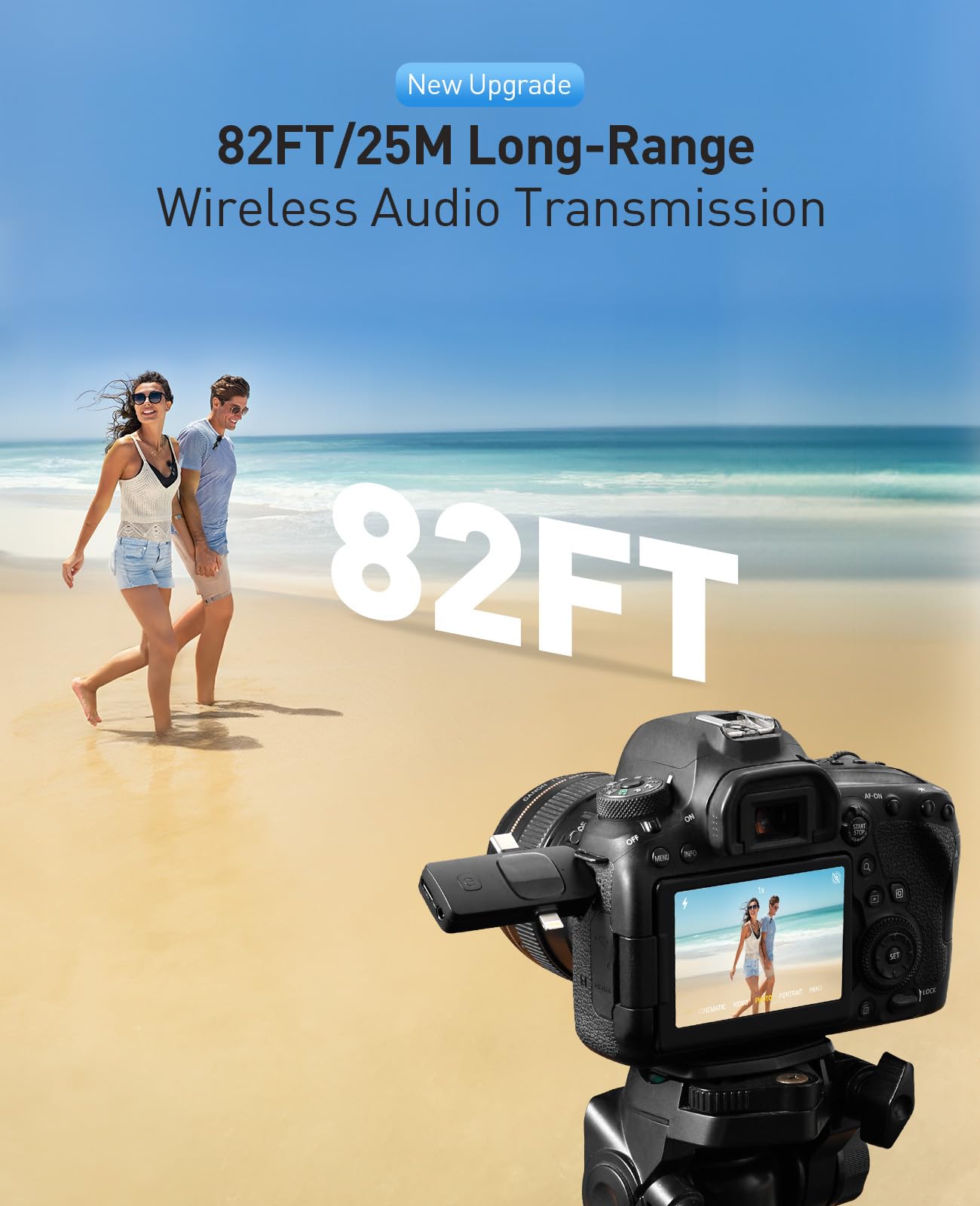 MENERESAS Mini Microphone for iPhone/Android: 3-in-1 Wireless Lavalier Microphone with Noise Reduction and Crystal Sound for Camera, Professional Video Recording, YouTube, TikTok