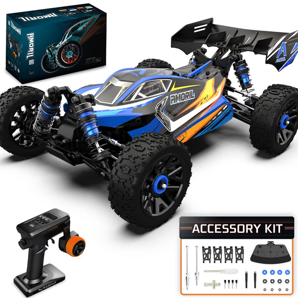 AMORIL 1/10 RTR Brushless Fast RC Cars for Adults,Max 50mph Hobby Electric Off-Road Monster Truck,Waterproof High Speed RC Car 4WD Remote Control Car with 3S Lipo,Green