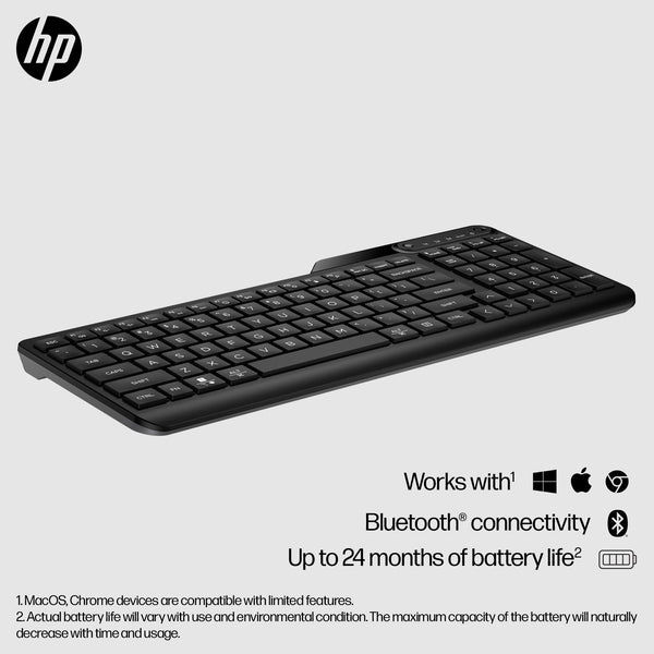 HP 460 Multi-Device Bluetooth Keyboard | Compatible with Chrome, PC or Mac | Bluetooth | Connect up to 3 Devices | Quick Switch Button | 12 Programmable Shortcut Keys | Up to 24 Months Battery | Black