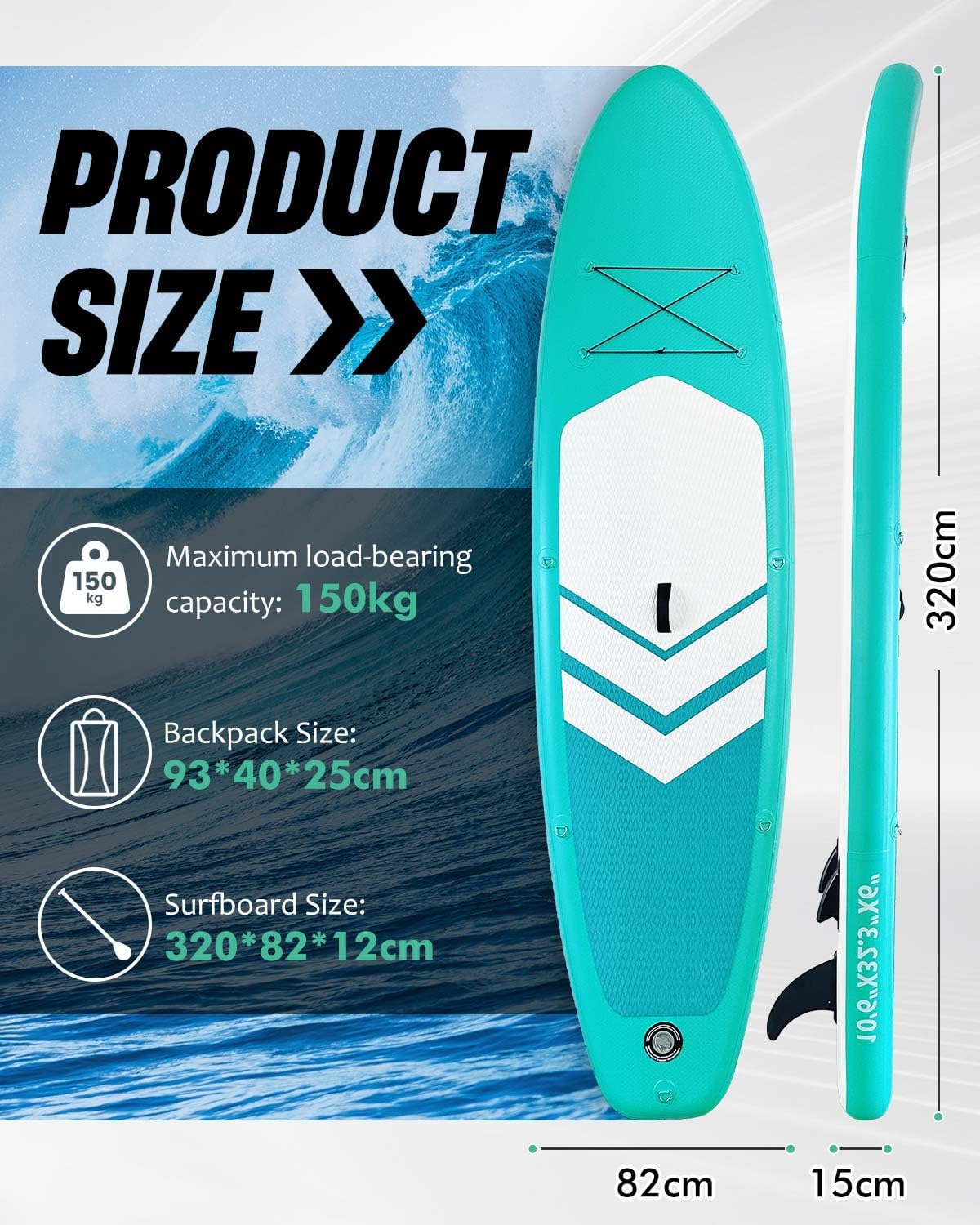 Victoper Inflatable Stand Up Paddle Board Surfboard Complete with Premium Paddle Board Accessories Wide Stable Non-Slip Paddle Boards for All Skill Yoga