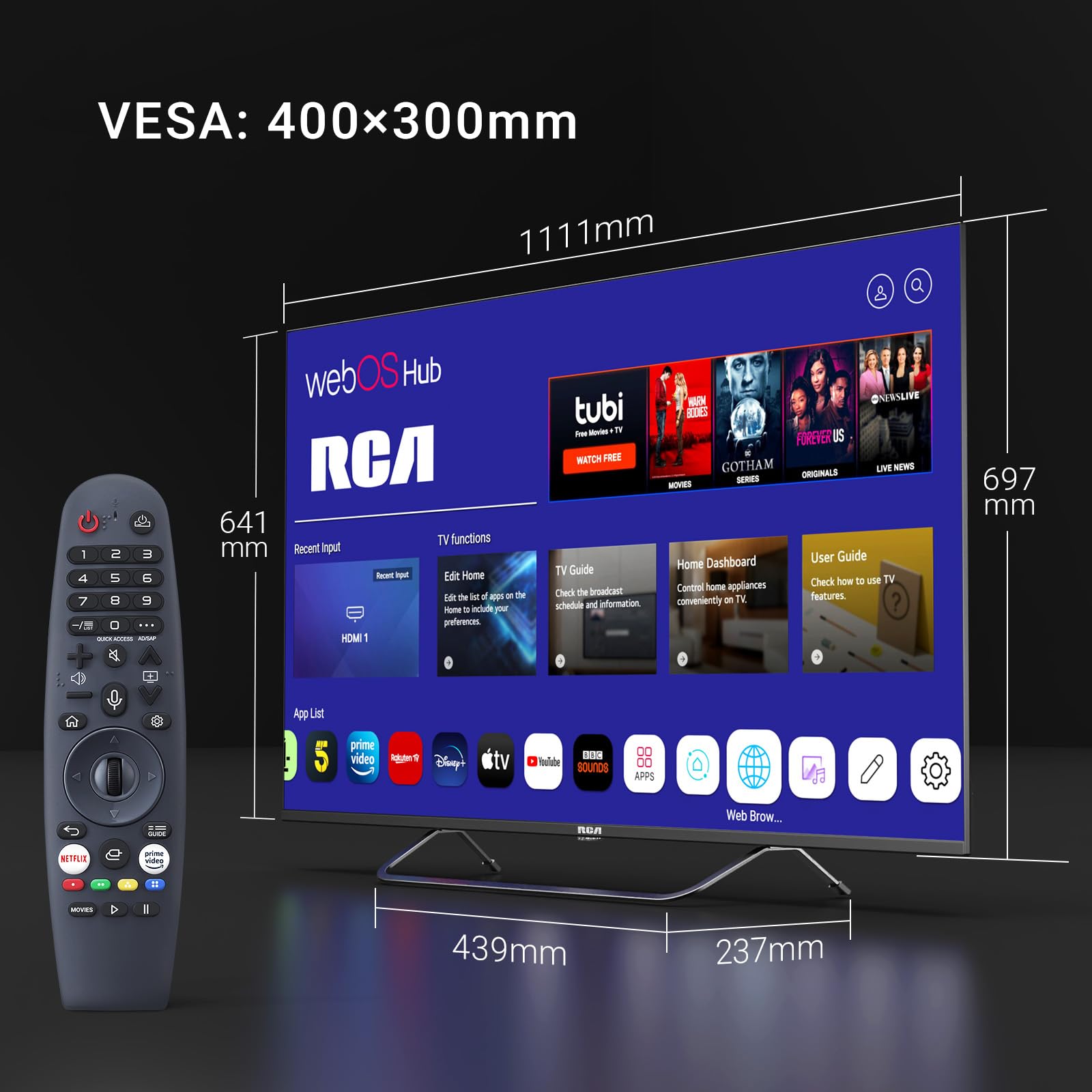 RCA RB24H2CU 24" inchFreeview HD TV DVB-T2/C/S2 Dolby Digital Audio, LED Backlighting Display, HDMI VGA PC SCART USB Travel Small TV for Motorhome and Campervan,Caravans,12 Volt