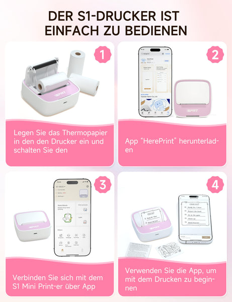 iDPRT Mini Portable Sticker Thermal Printer for Study Notes Pictures DIY Labels, Study Notes, Photos