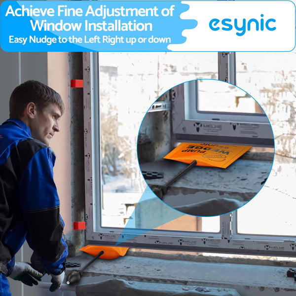 eSynic 3Pack Air Wedge Pump up Bag Inflatable Wedge Winbags Smooth TPU Air Bags for Lifting Door Air Wedge Door Lifter Pump Load-Bearing 297 Pounds/134KG with 4 Plastic Wedges-Blue