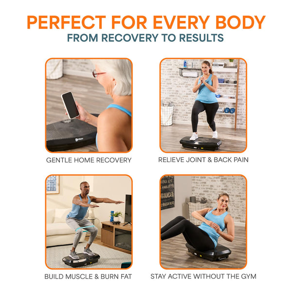 LifePro Hovert 3D Vibration Plate Machine, Dual Motor Oscillation, Lateral and 3D Motion Vibration Platform Machine, Full Body Workout Equipment for Home Exercise and Fitness Training
