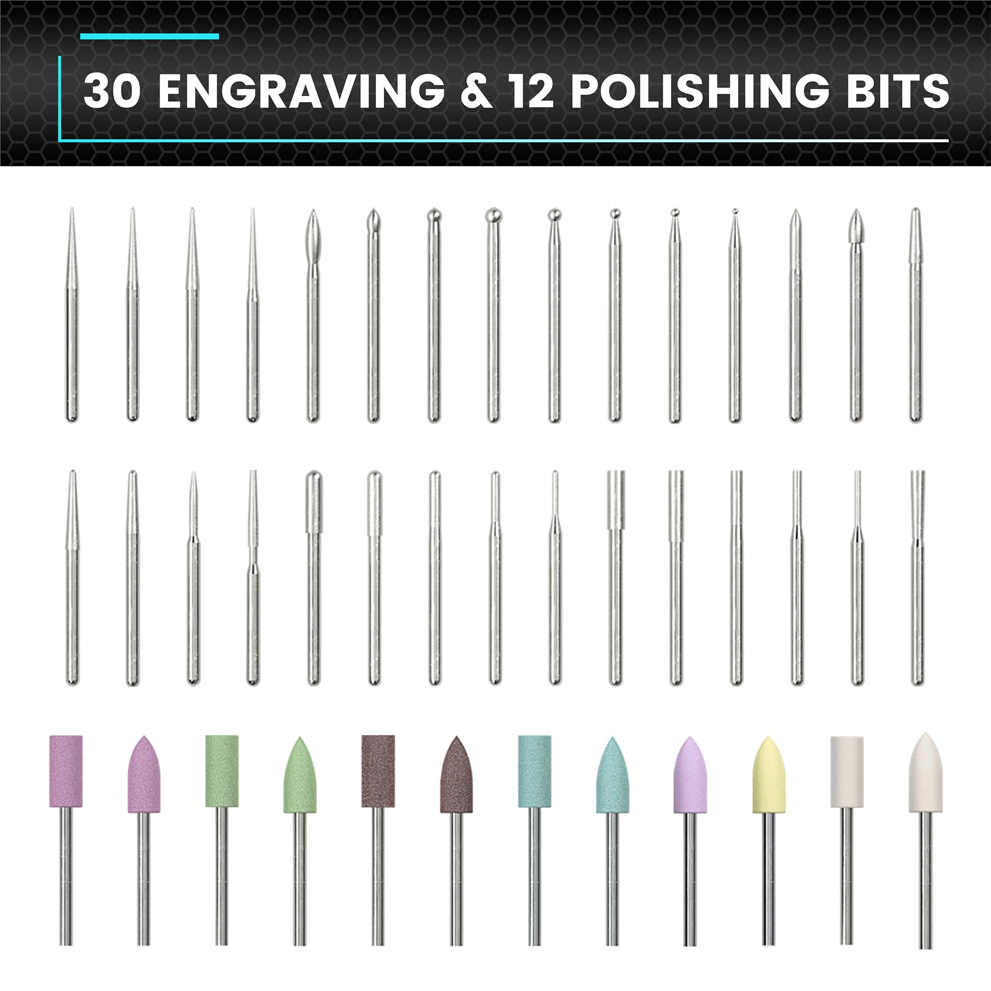 ARROWMAX Smart Mini Electric Engraving Pen, HollowCup Motor, 42 Bits with Aluminum Case, OLED, Magnetic Charge, Mini Rotary Tool, Cordless Engraving Pen for Metal, Wood, Glass and Plastic (SGS MAX)