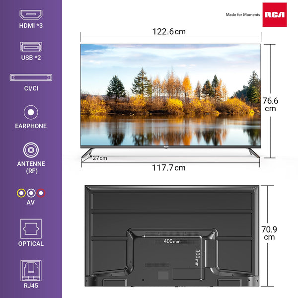 RCA RB24H2CU 24" inchFreeview HD TV DVB-T2/C/S2 Dolby Digital Audio, LED Backlighting Display, HDMI VGA PC SCART USB Travel Small TV for Motorhome and Campervan,Caravans,12 Volt