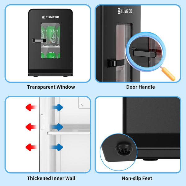 Mini Fridge 15 Liter/21 Cans, Upgrade Portable AC+DC Power Small Fridge for Bedroom, Car, Office, Thermoelectric Cooler and Warmer Skincare Fridge for Food, Drinks, Cosmetics, Max & ECO Mode