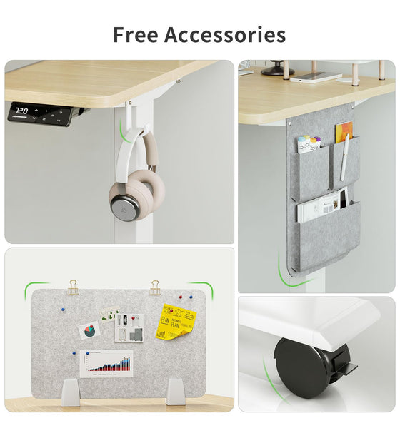 MAIDeSITe Height Adjustable Standing Desk Electric Standing Desk Sit Stand Desk Stand Up Desk with Cable Tray 120 * 60cm Desktop for Home Office