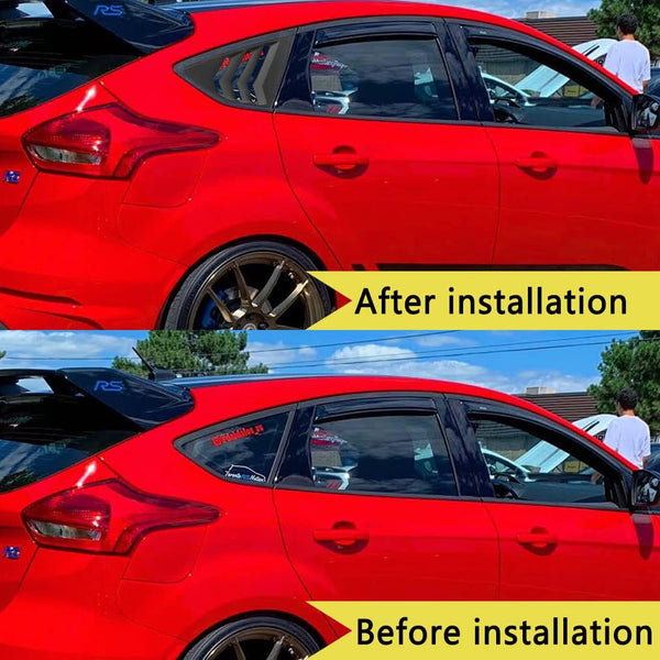 Louvers Car Rear Window Blinds Side Tuyere Louvers Vent Compatible for Focus ST RS MK3 Hatchback 2012-2018 Louver Accessories (Matte Black)