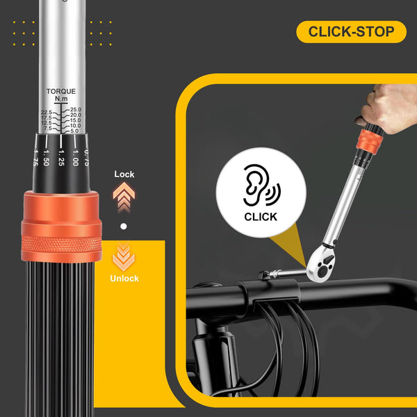 ATsafepro Torque Wrench 3/4 Inch, 100-600 Nm Torque Wrenchs, ±3% Error Accuracy with 48 Teeth Dual-Direction Adjustable for Repair of Car, Truck, Tractor