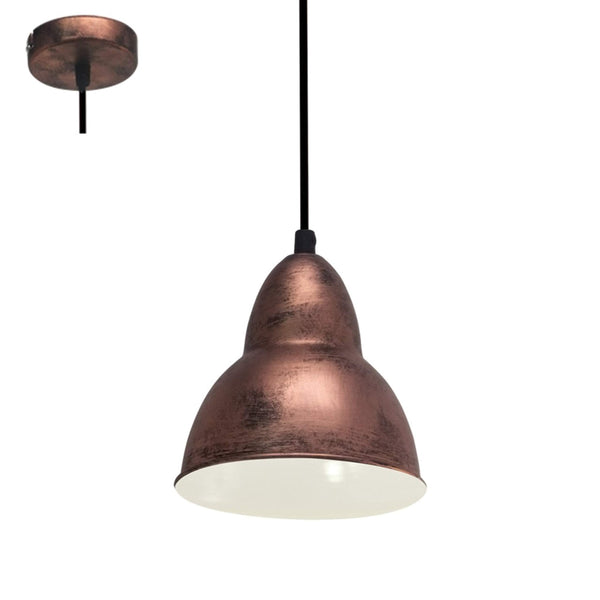 Eglo Hanging Light, Truro, Steel, E27, Antique Copper Coloured, 49235 One Size