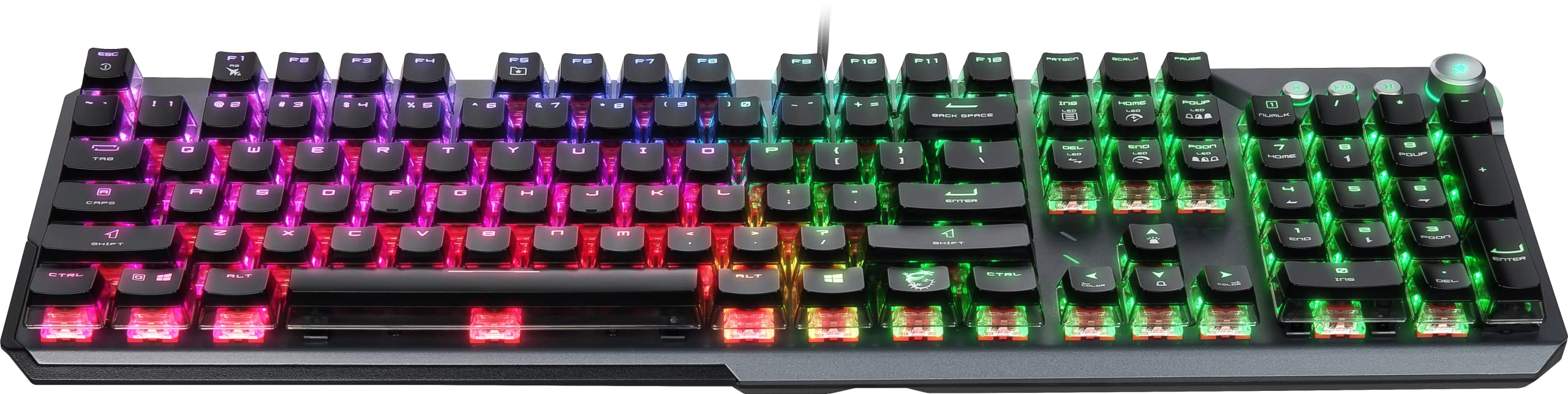 MSI Vigor GK71 Sonic Mechanical Gaming Keyboard (UK Layout) - MSI Sonic Red Switches (Linear), Ergonomic Keycaps, Anti-slip Base, Per-key RGB Mystic Light, USB 2.0 - Full-Sized