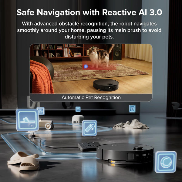 roborock Saros Z70 Robot Vacuum and Mop, OmniGrip Mechanical Arm, AI-Powered, 22,000Pa, 3.14'' Ultra Slim, FlexiArm Riser Technology, AdaptiLift Chassis, Obstacle Avoidance, Multifunctional Dock 4.0