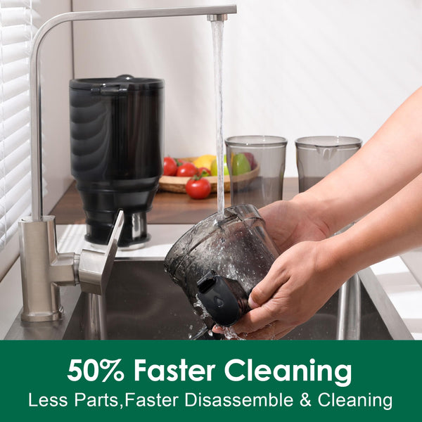 Cold Press Juicer Machines,Fretta Slow Masticating Juicer with 108mm &1.0L Hopper for Whole Fruits and Vegetables,200W Self Feeding High Yield Juice Extractor,BPA Free Tritan, (Black)