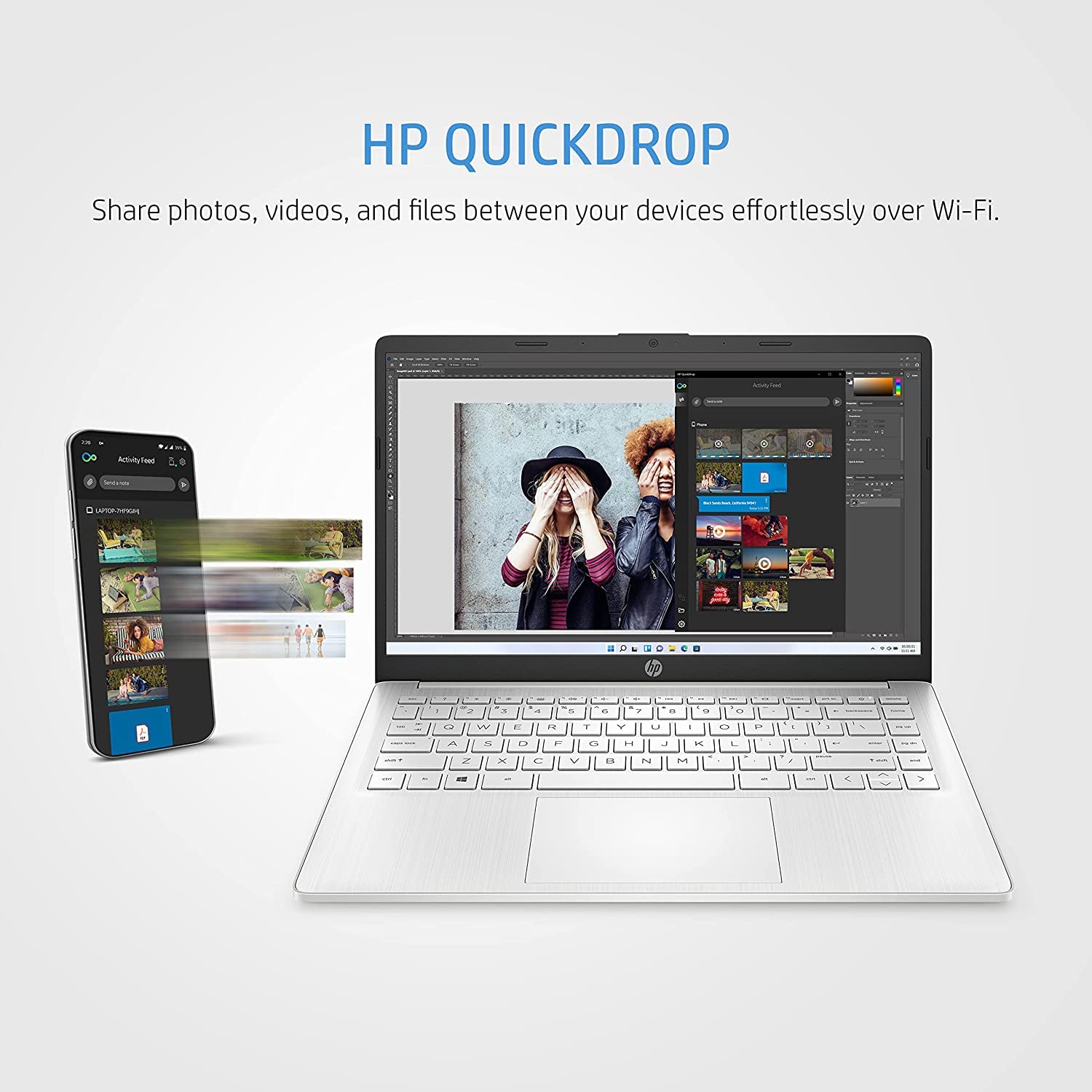 HP 14" Laptop, Intel Core i5-1235U Processor, 8 GB RAM, 512 GB SSD, Intel Iris Xe Graphics, FHD Display, Up to 8hrs battery, Win 11, Dual Speakers, Natural Silver, 14s-dq5005sa