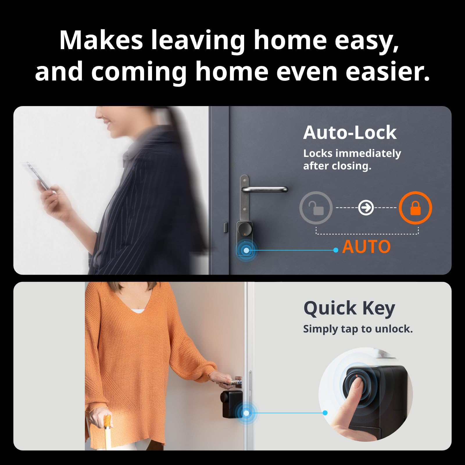 SwitchBot WiFi Smart Lock Pro with Touchscreen Keypad, Fingerprint Door Lock, Smart Door Lock, Fits Your Existing Euro Profile Cylinder, IP65 Weatherproof, Supports Matter, Alexa, Google, IFTTT