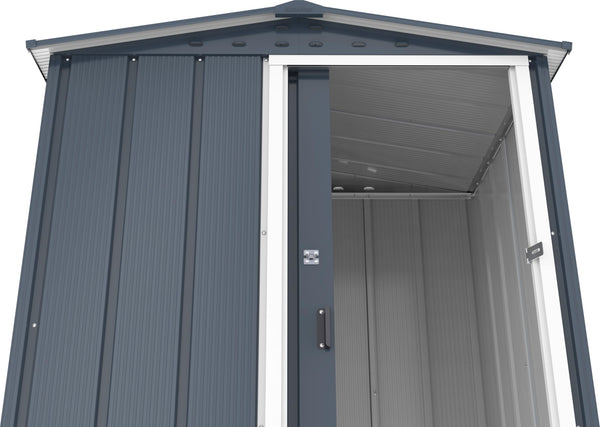 Duramax ECO 8 x 8 (6.35 m2) Metal Garden Storage Shed, Hot-Dipped Galvanized Metal Garden Shed, Tool Storage Shed, Strong Reinforced Roof Structure, Maintenance-Free Metal Shed, Anthracite