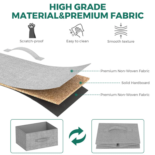 IMURZ Chest of Drawers,Fabric Storage Drawers wtih 8 Units Large Storage Space,Sturdy Steel Frame Chest of Drawers Bedroom for Living Room, Hallway