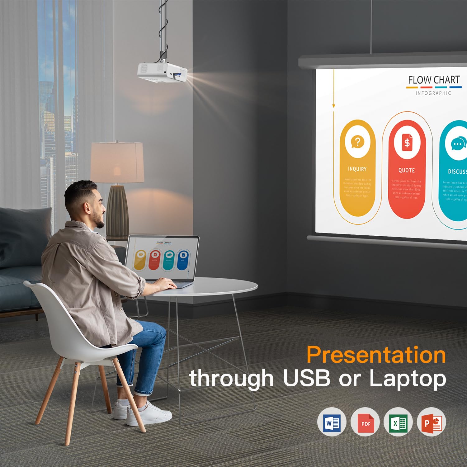 [Netflix Official & Auto Focus/Keystone] Smart Projector 4K Support, VOPLLS 25000L Native 1080P WiFi 6 Bluetooth Outdoor Projector, 50% Zoom Home Theater Movie Projectors for Bedroom/iOS/Android/PPT