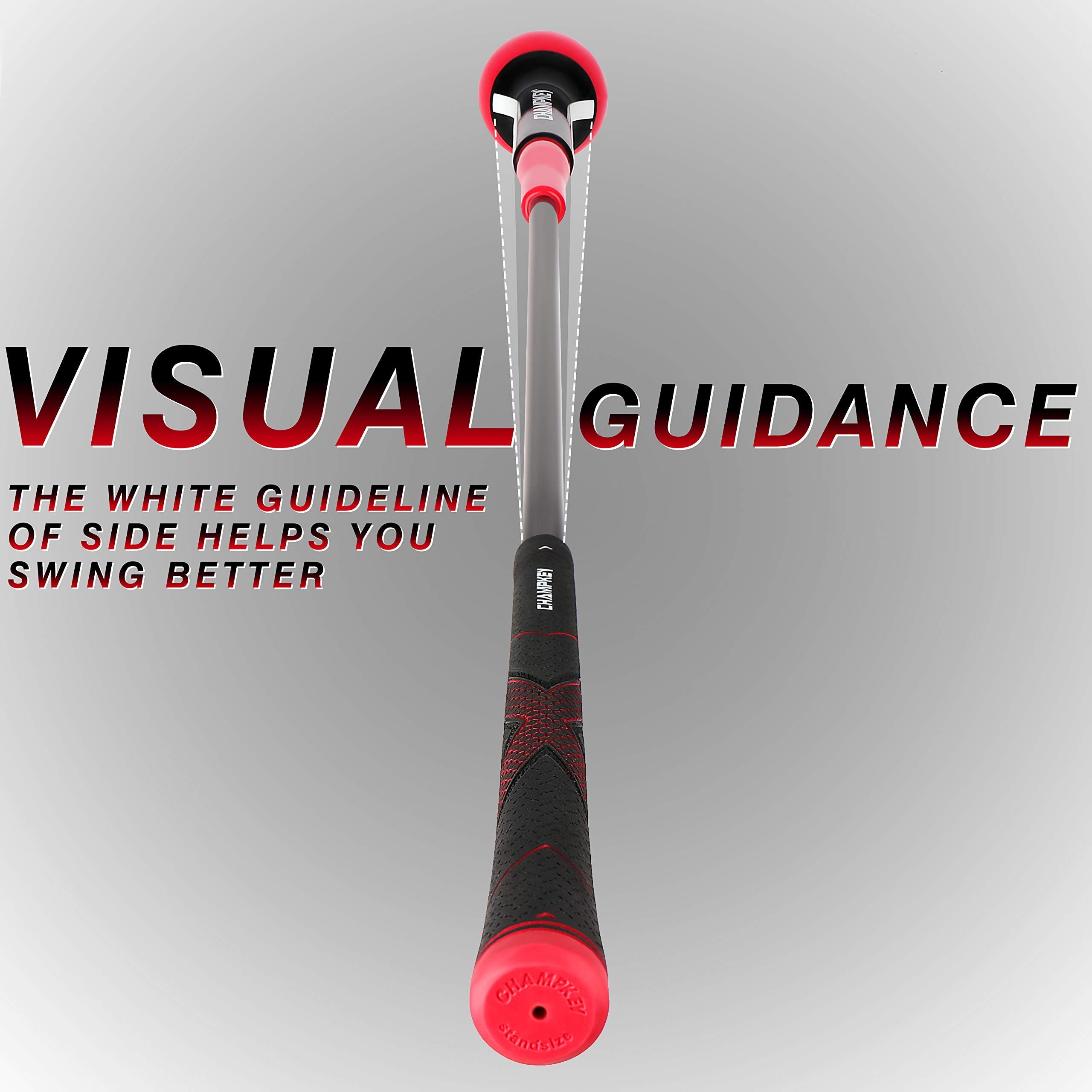 CHAMPKEY Golf Swing Trainer - Tempo & Flexibility Training Aids Warm-Up Stick Ideal for Golf Indoor & Outdoor Practice (Red, 40 Inches)