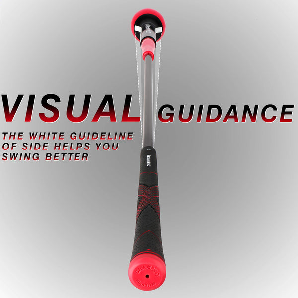 CHAMPKEY Golf Swing Trainer - Tempo & Flexibility Training Aids Warm-Up Stick Ideal for Golf Indoor & Outdoor Practice (Red, 40 Inches)